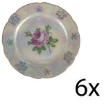 6er Set Kuchenteller Kahla Perlmutt Blumendekor Porzellan...
