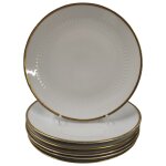 6er Set Kuchenteller Dessertteller Goldrand 19,7 cm Zeh...