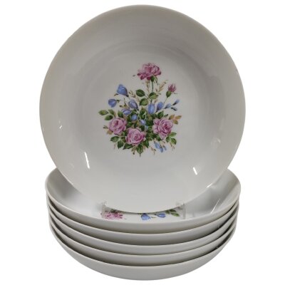 6er Set Suppenteller Melitta Unbestimmten Formen Blumendekor Bunt Blumen