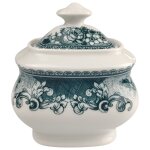 Zuckerdose Mitterteich Form 850 Blumendekor grün
