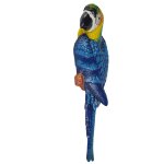 Figur Skulptur Wanddeko Gusseisen Ara Blau-Gelb links