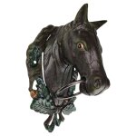 Handtuchhalter Handtuchring brauner Pferdekopf Figur Skulptur Motiv Gusseisen