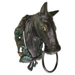 Handtuchhalter Handtuchring brauner Pferdekopf Figur Skulptur Motiv Gusseisen