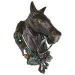 Handtuchhalter Handtuchring brauner Pferdekopf Figur Skulptur Motiv Gusseisen