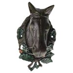 Handtuchhalter Handtuchring brauner Pferdekopf Figur Skulptur Motiv Gusseisen