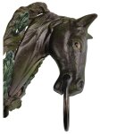 Handtuchhalter Handtuchring brauner Pferdekopf Figur Skulptur Motiv Gusseisen