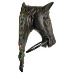 Handtuchhalter Handtuchring brauner Pferdekopf Figur Skulptur Motiv Gusseisen