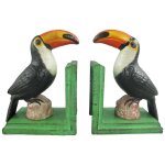 Buchstützen Figur Skulptur Gusseisen Tukan farbig...