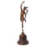 Bronzeskulptur Bronzefigur Merkur