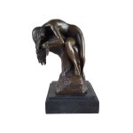 Bronzeskulptur Bronzefigur Frau Schlafend
