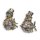 2er Set Figur Harz Steampunk Eule und Katze