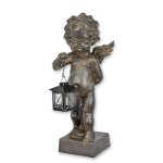 Figur Harz Putto mit Laterne