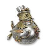 Figur Harz Steampunk Eule im Flugzeug