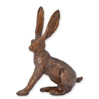 Bronzeskulptur Bronzefigur Sitzender Hase