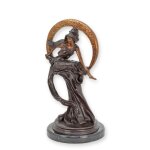 Bronzeskulptur Bronzefigur Die Jungfrau der Künste