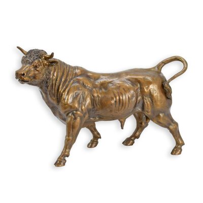 Bronzeskulptur Bronzefigur Stier