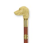Gehstock Harz Griff Hundekopf Hund Beige