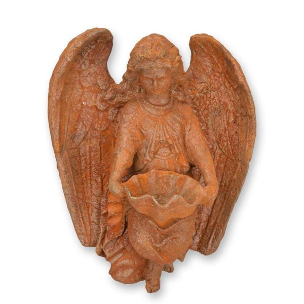 Figur Skulptur Weihwasserbecken Gusseisen Rostoptik