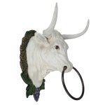 Handtuchhalter Handtuchring weißer Kuhkopf Figur...