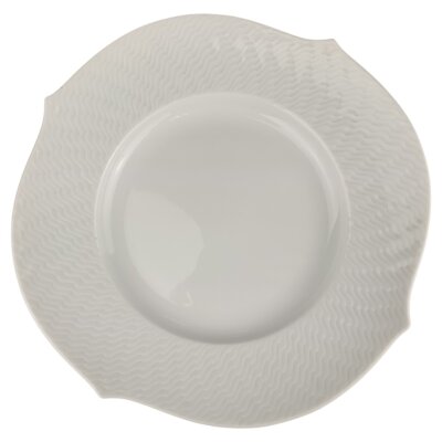 Kuchenteller 19,3 cm Meissen Wellenspiel Relief weiß I. Wahl gebraucht - neuwertig