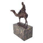 Bronzeskulptur Bronzefigur Kamel und Reiter