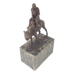 Bronzeskulptur Bronzefigur Kamel und Reiter
