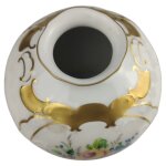 Kugelvase 12 cm Lindner Blumendekor Goldrand gebraucht - sehr gut