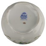 Kugelvase 12 cm Lindner Blumendekor Goldrand gebraucht - sehr gut