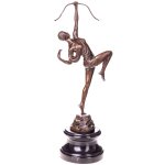 Art Deco Bronzefigur Diana mit Bogen