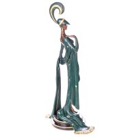 Farbige Art Deco Bronzefigur Frau