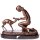 Bronzefigur Frau mit Reh