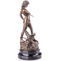 Bronzefigur Junge mit Leopard nach Loys Potet