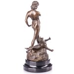 Bronzefigur Junge mit Leopard nach Loys Potet