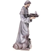Polyresinfigur des Heiligen Franziskus mit Tieren