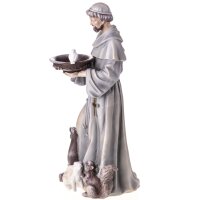 Polyresinfigur des Heiligen Franziskus mit Tieren