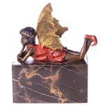 Farbige Bronzefigur Elfe