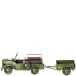 Blechmodell Militär Geländewagen mit Anhänger