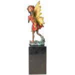 Farbige Bronzefigur Elfe