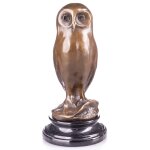 Moderne Bronzefigur Eule