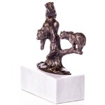Bronzefigur Bärenfamilie auf Baum