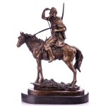 Bronzefigur Arabischer Reiter mit Pferd