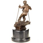 Bronzefigur Skifahrer