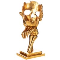 Polyresinfigur Teelichthalter Skelett