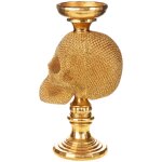 Polyresinfigur Kerzenständer Totenkopf