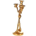 Polyresinfigur Kerzenständer Skelett
