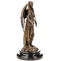 Bronzefigur Engel mit Violine und Feder