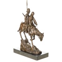 Bronzefigur Kosakenpaar auf Pferd