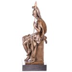Bronzefigur Griechische Kriegsgöttin Athena mit Speer