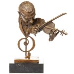 Bronzefigur Büste Mann mit Geige