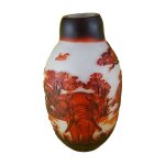 Vase Kameeglas Baluster Afrikanischer Elefant